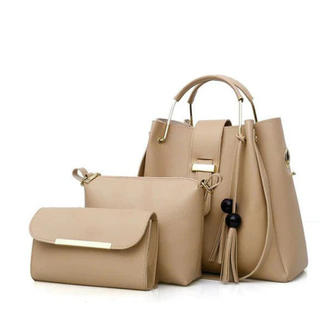 Elegant Tote 3-Piece-Beige