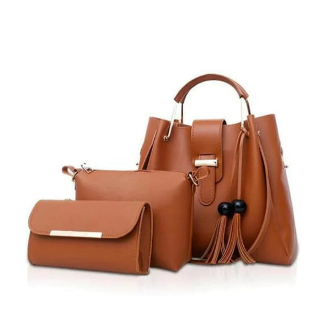 Elegant Tote 3-Piece-Beige